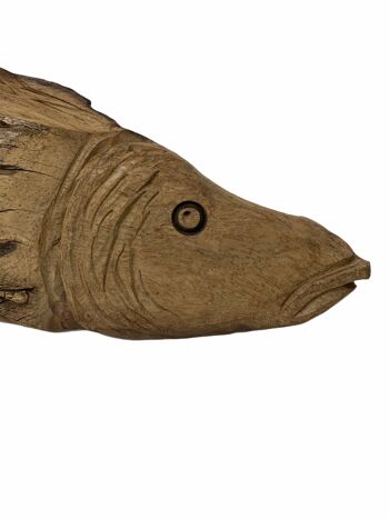 Poisson sculpté à la main en bois flotté - Grand 2