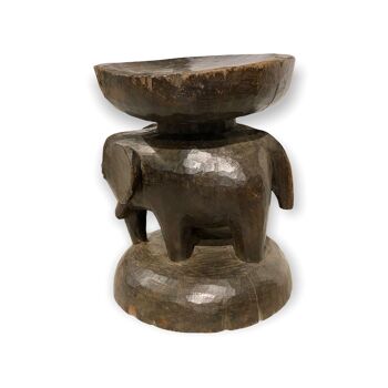 Tabouret Tonga - Old Elephant sculpté à la main (01) 5