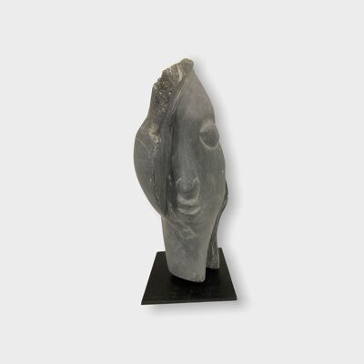 Sculpture tête de pierre par Rizimu Chiwawa Zimbabwe (3116)