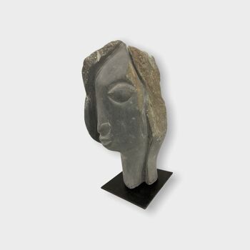 Sculpture tête de pierre par Rizimu Chiwawa Zimbabwe (3116) 4