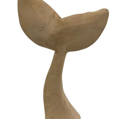 Aileron de baleine en bois sculpté à la main (38M)