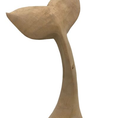 Aleta de ballena de madera tallada a mano (39L)