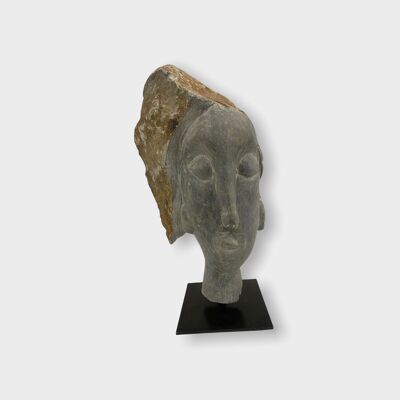 Sculpture tête de pierre par Rizimu Chiwawa Zimbabwe (3111)