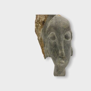 Sculpture tête de pierre par Rizimu Chiwawa Zimbabwe (3111) 3