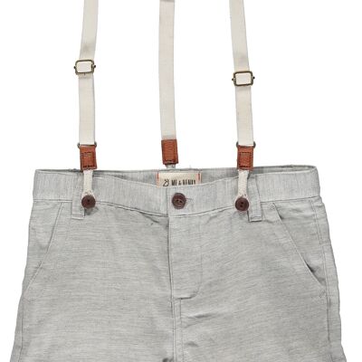 CAPTAIN shorts with suspenders Pale grey kids