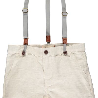 CAPTAIN shorts with suspenders Stone