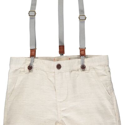 CAPTAIN shorts with suspenders Stone kids
