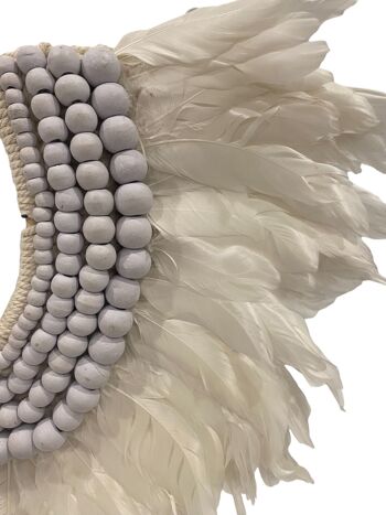 Collier plumes et perles (22.4) blanc 4