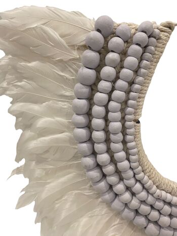 Collier plumes et perles (22.4) blanc 5