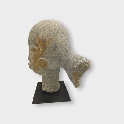 Sculpture tête de pierre par Rizimu Chiwawa Zimbabwe (3002)