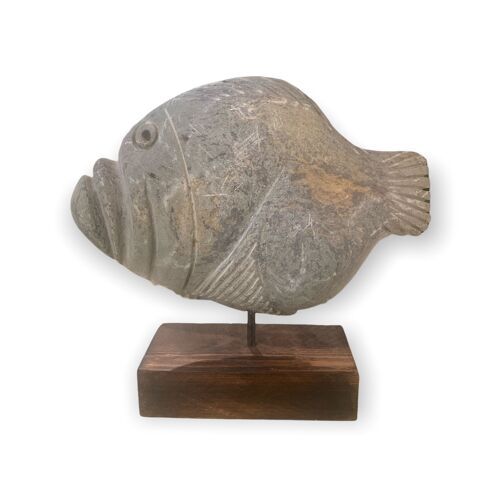 Stone Fish Sculpture - Zimbabwe Sml CW01