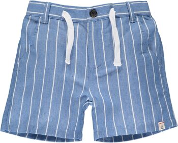 Short CREW rayé bleu/blanc enfant