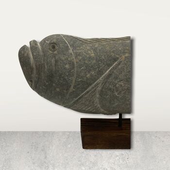 Sculpture de poisson en pierre - Zimbabwe (35,1) 3