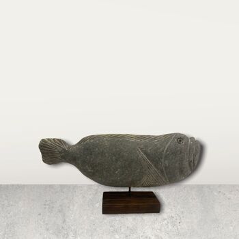 Sculpture de poisson en pierre - Zimbabwe (35,1) 4