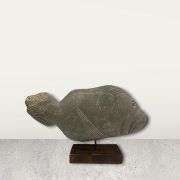 Sculpture de poisson en pierre - Zimbabwe (35.2) 4