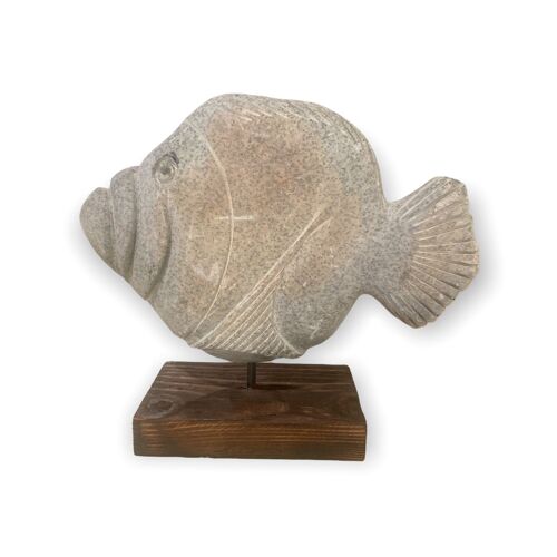 Stone Fish Sculpture - Zimbabwe CW03 Med