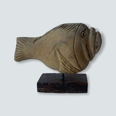 Escultura de pez de piedra - Zimbabwe (07) S