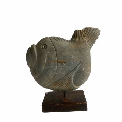 Steinfischskulptur - Simbabwe (04)