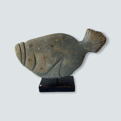 Scultura di pesce in pietra - Zimbabwe (04) L