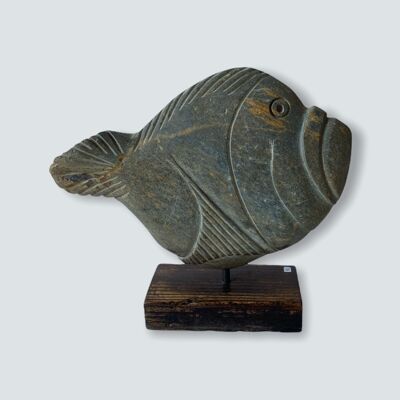 Scultura di pesce di pietra - Zimbabwe (05) S