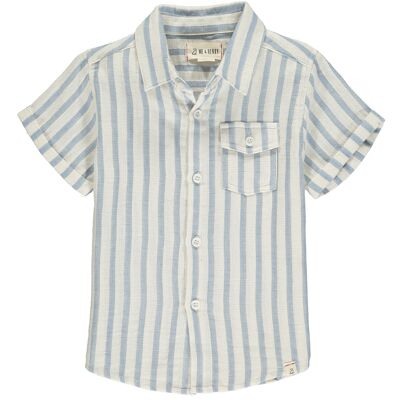 Camisa de manga corta NEWPORT Rayas azules / blancas niños