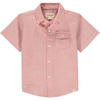 Chemise manches courtes NEWPORT Seersucker corail kids