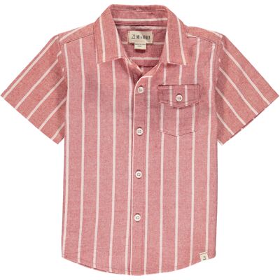 Camisa de manga corta NEWPORT Rayas rojas / crema niños