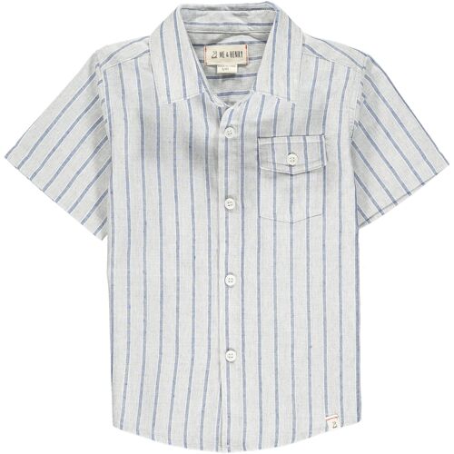 NEWPORT short sleeved shirt Blue/grey stripe kids