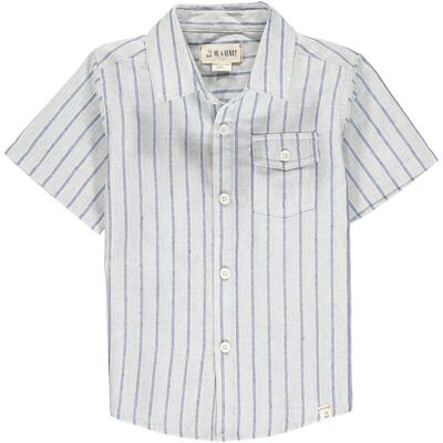 Camisa de manga corta NEWPORT Rayas azules / grises niños