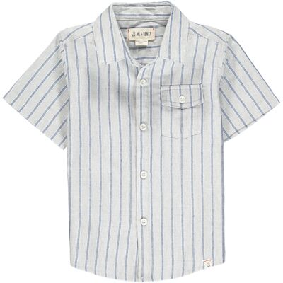 NEWPORT short sleeved shirt Blue/grey stripe kids