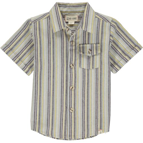 NEWPORT short sleeved shirt Yellow/beige stripe kids