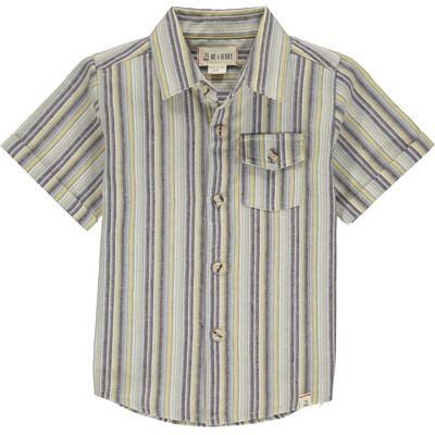 NEWPORT short sleeved shirt Yellow/beige stripe teens