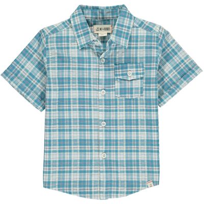 NEWPORT short sleeved shirt Blue/white plaid kids