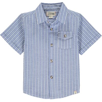 NEWPORT camicia a maniche corte righe blu/bianche adolescenti