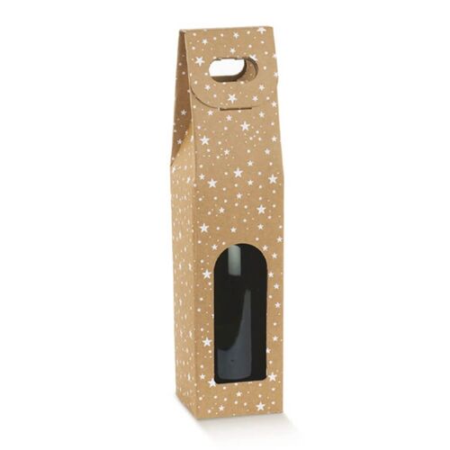 Wine Display Packaging Bag for 1 Bottle - Festive Kraft