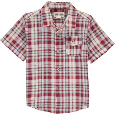 Maglia NEWPORT manica corta Plaid rosso/blu/verde