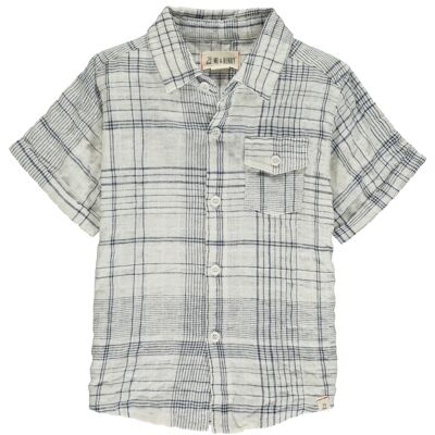 NEWPORT short sleeved shirt White/navy plaid teens