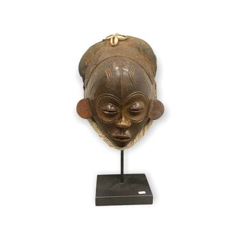 Masque africain en terre cuite raphia (cwt1) 1