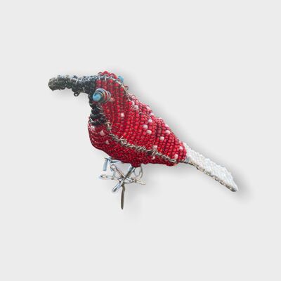 Beaded Garden Birds - Sud Africa - Coda rossa/bianca