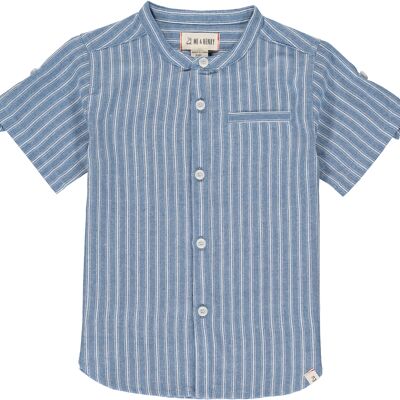 SHORELINE round neck shirt Pale blue stripe kids