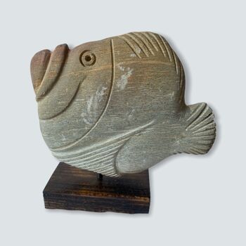 Sculpture de poisson en pierre - Zimbabwe (02) S 1