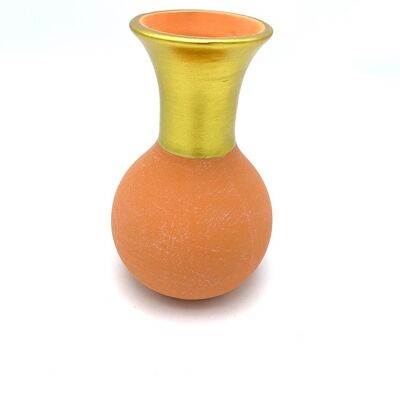 Vasex terracota y oro9 cm