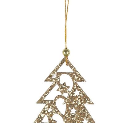 Gold glitter tree to hang