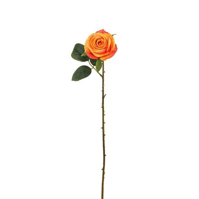 Rosa artificiale Clémence arancione - 66 cm