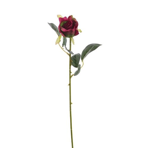 Bouton de rose artificiel Noémie Rouge Foncé - 56cm