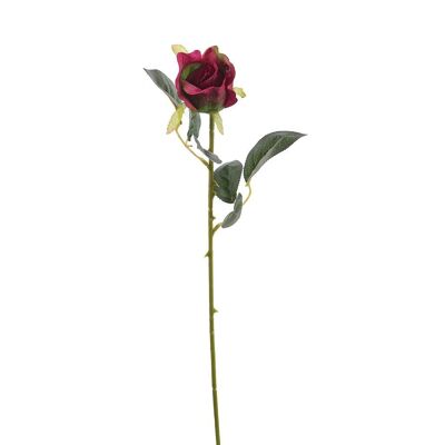 Capullo de rosa artificial Noémie Rojo Oscuro - 56cm
