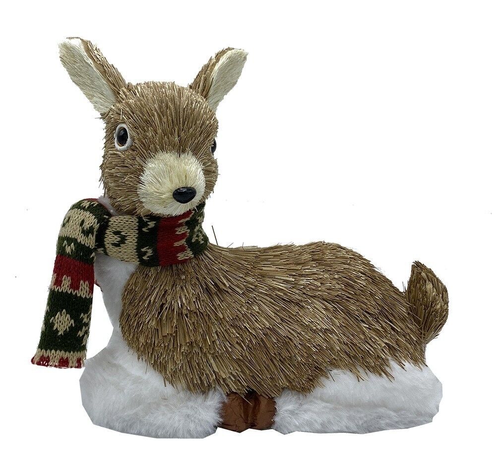 Camoscio seduta deco paglia 11x24 H24cm