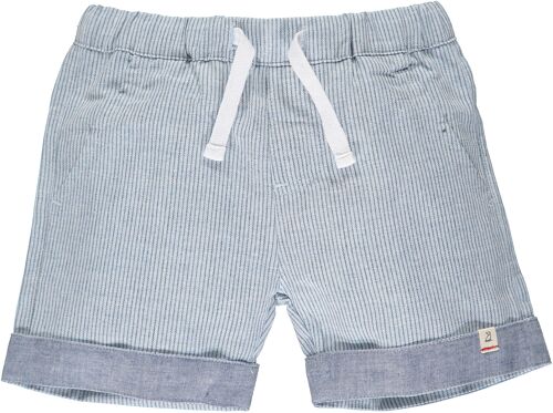 MARINA turn-up shorts Chambray stripe kids