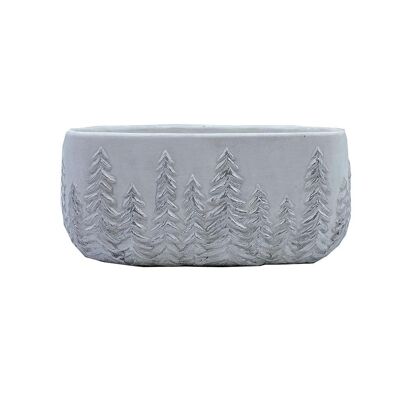 white fir tree motif planter x20 H 9.8cm