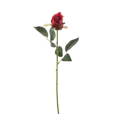 Bouton de rose artificiel Noémie Rouge - 56cm